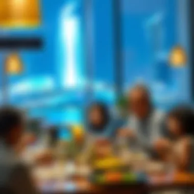 Family enjoying a meal together in Business Bay