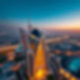 Aerial view showcasing the architectural design of Al Garhoud Star Building