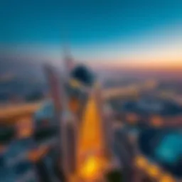 Aerial view showcasing the architectural design of Al Garhoud Star Building