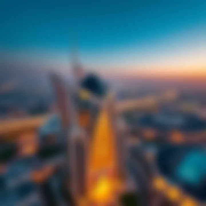 Aerial view showcasing the architectural design of Al Garhoud Star Building