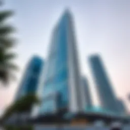 Sleek exterior design of Al Rihab Tower
