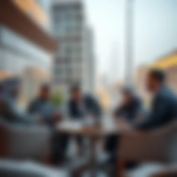 Investors Engaged in Dubai's Real Estate Opportunities Investors discussing opportunities in Dubai