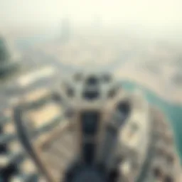 Aerial view of برج شهر ١ showcasing its unique geometric architecture