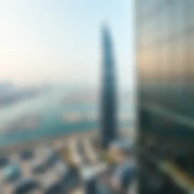 Panoramic view of Business Bay with Noora Tower as a focal point