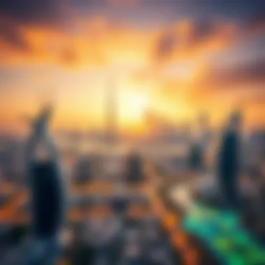 Dubai Skyline View from Elitz 2 Breathtaking view of Dubai skyline near Elitz 2