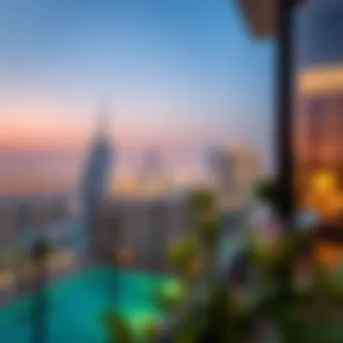 Scenic view from the balcony of Cordoba Residence overlooking the Dubai skyline