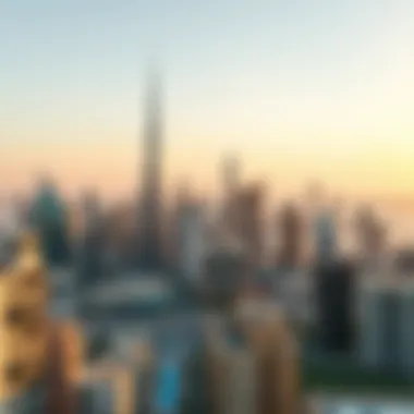 Dubai Skyline Featuring Danube Properties Panoramic view of Dubai skyline showcasing Danube Properties