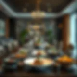 Elegant dining setup showcasing diverse cuisines