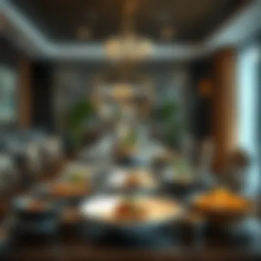 Diverse Culinary Offerings Elegant dining setup showcasing diverse cuisines