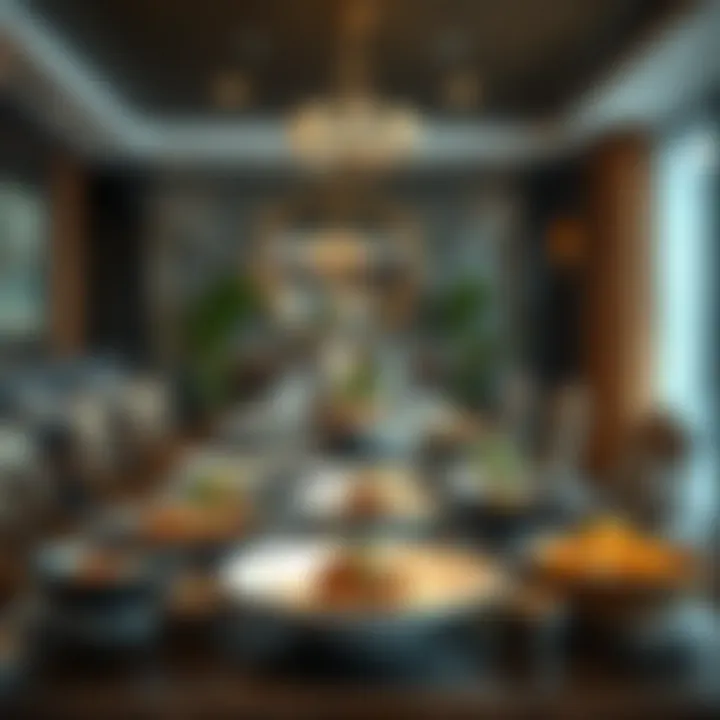 Diverse Culinary Offerings Elegant dining setup showcasing diverse cuisines