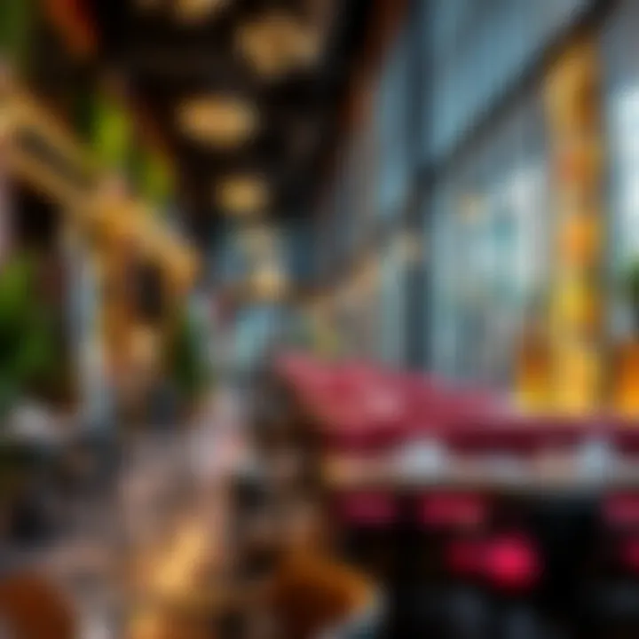 Lively Restaurant Atmosphere Vibrant restaurant ambiance filled with lively decor