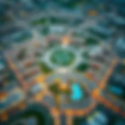 Aerial view showcasing the layout of District 10 in Jumeirah Village Circle