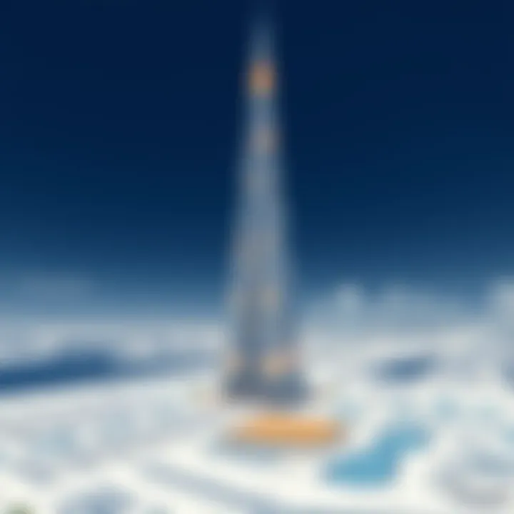 Architectural blueprint of Dubai Creek Tower highlighting innovative design elements