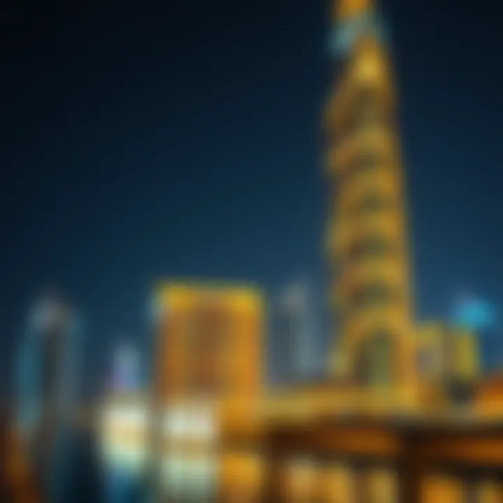 Night view of Dubai Creek Tower illuminated, symbolizing its impact on Dubai's skyline