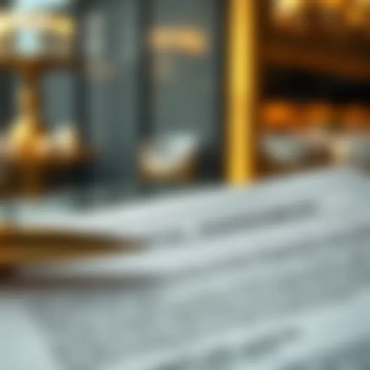 Detailed view of a rental agreement document