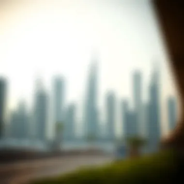 Iconic Dubai Skyline Modern skyline of Dubai showcasing iconic skyscrapers