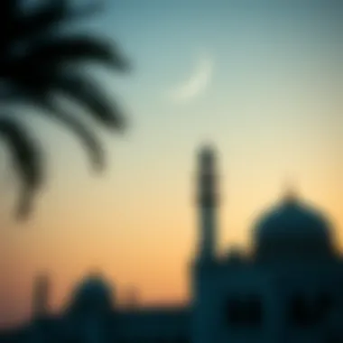 Crescent moon symbolizing the start of Eid celebrations