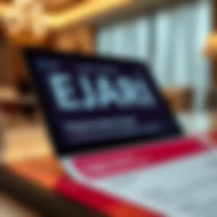 Close-up of registration form on Ejari