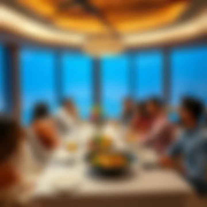 Savoring Moments with Breathtaking Views Diverse group enjoying a meal with stunning views