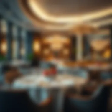 Sophisticated Ambience at Etihad Towers Elegant dining setting at a restaurant in Etihad Towers