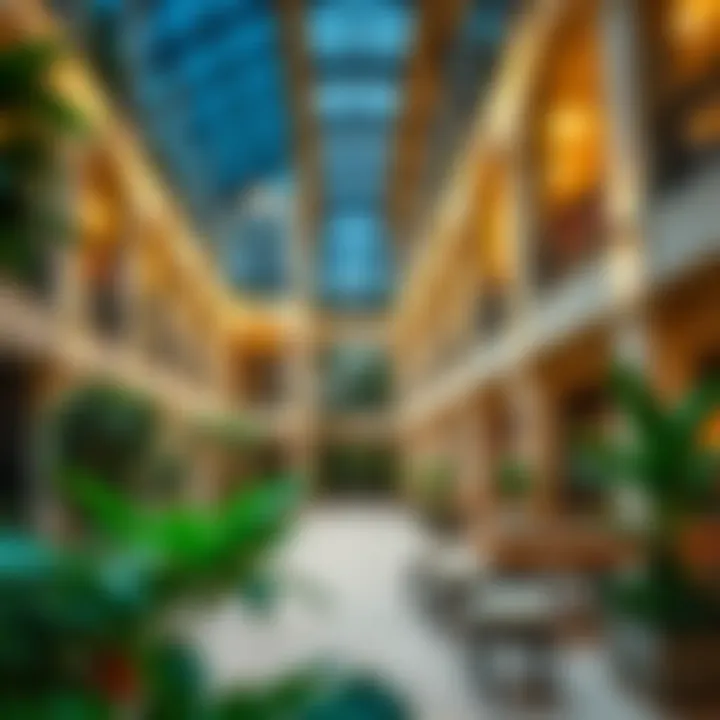 Architectural Features of Communal Spaces Architectural details highlighting communal spaces within Discovery Garden