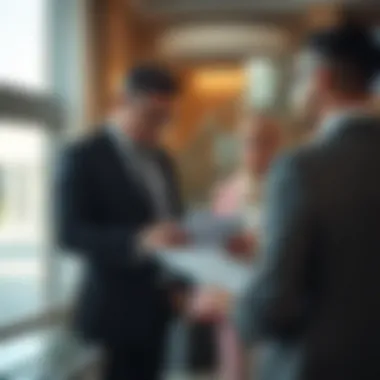 Real estate agent discussing property options with clients