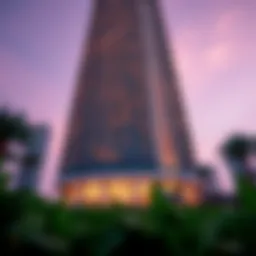 Stunning exterior view of Al Falahi Tower highlighting its unique architectural features.