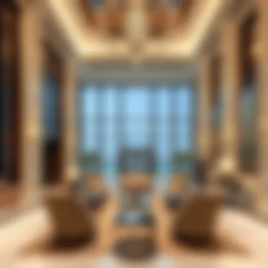 Luxurious Lobby of Al Falahi Tower Luxurious lobby area of Al Falahi Tower showcasing upscale interior design.