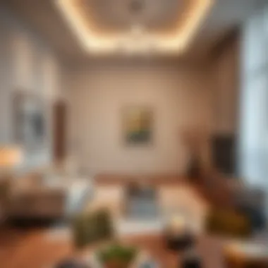 An elegantly furnished apartment interior highlighting modern design elements.