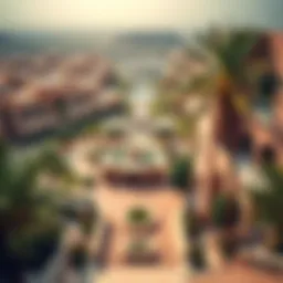 A panoramic view of Al Rashidiya showcasing its unique architecture and green spaces
