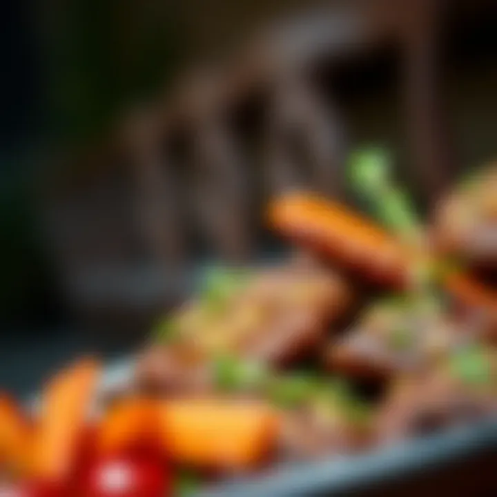 Garnished Arabic Liver Delight Close-up of a traditional Arabic liver dish garnished with herbs