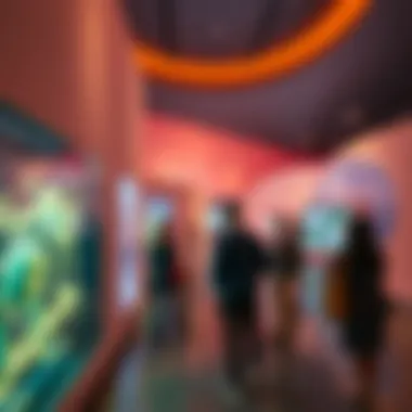 Engaging with Exhibits at Arte Museum Visitors engaging with interactive exhibits within the museum.