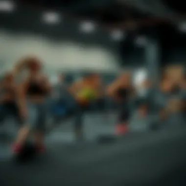 Group fitness class showcasing dynamic workouts