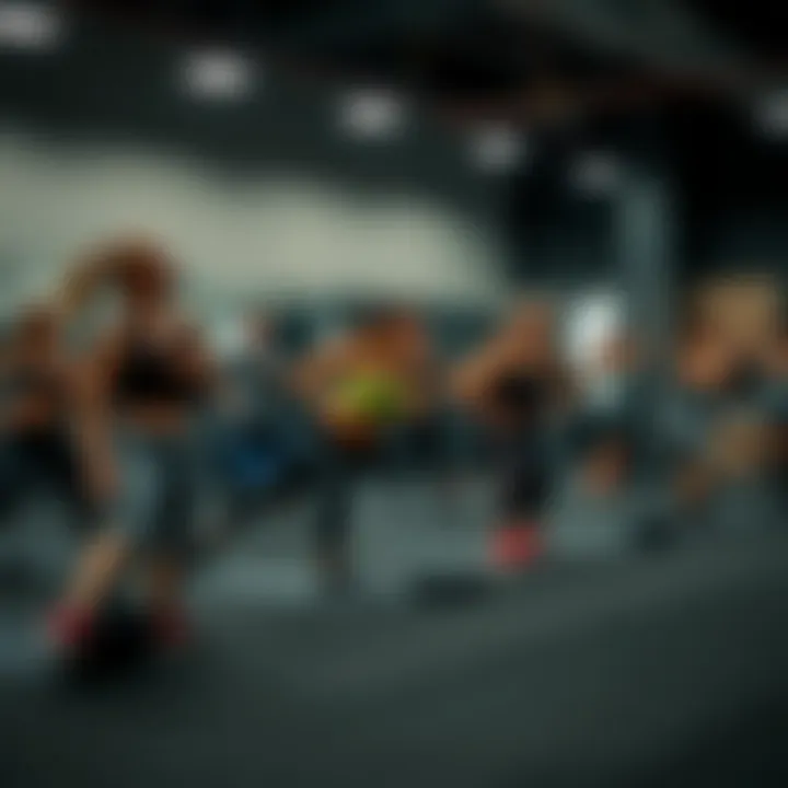 Group fitness class showcasing dynamic workouts
