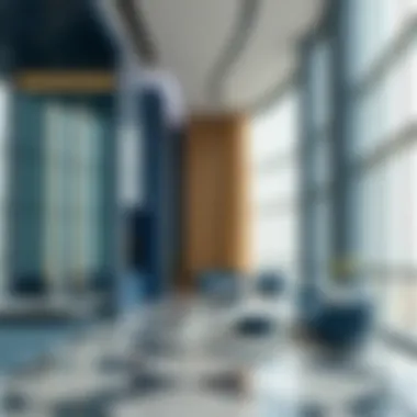 Innovative Interior of the Blue Tower Interior view of the Blue Tower, emphasizing modern design and functionality.