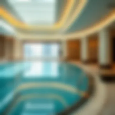 State-of-the-art amenities at Burj Royale including pool and gym