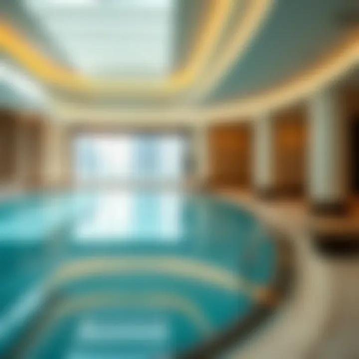 State-of-the-art amenities at Burj Royale including pool and gym