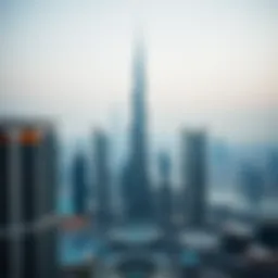 Panoramic view of Burj Royale against the Dubai skyline