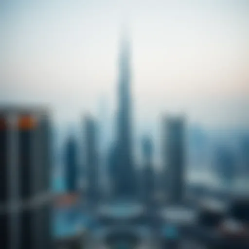 Panoramic view of Burj Royale against the Dubai skyline