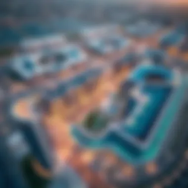 Aerial view of CBD 28 International City Aerial view of CBD 28 showcasing its modern architecture