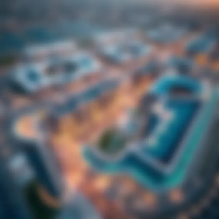 Aerial view of CBD 28 International City Aerial view of CBD 28 showcasing its modern architecture