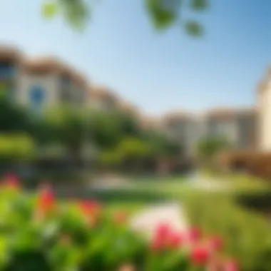 Lush community park in CBD 28 Vibrant community park in CBD 28 with lush greenery