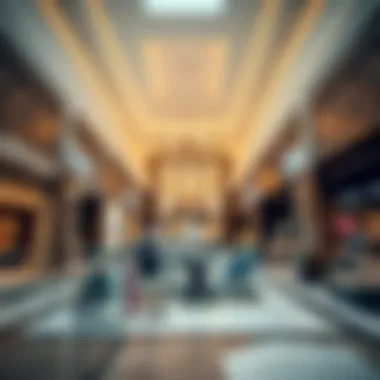 Interior shot of luxury retail stores inside City Center Mirdif