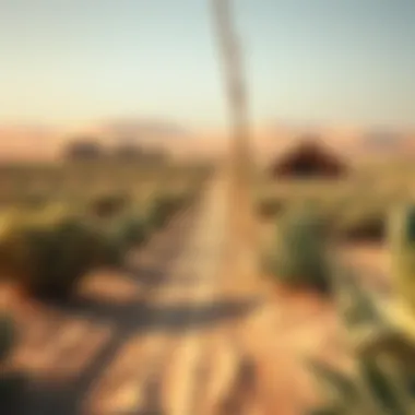 Desert Landscape and Urban Growth Desert landscape highlighting the intersection of agriculture and urban growth.