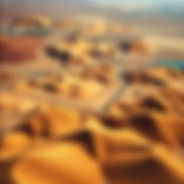 Aerial view of a vast desert landscape showcasing the diverse topography and colors of desert parks