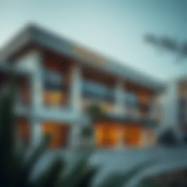 Affordable School Building in Dubai An exterior view of a modern, affordable school building in Dubai.