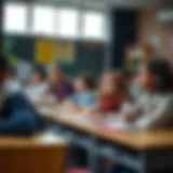 Engaging Classroom Environment in Dubai A vibrant classroom scene showcasing diverse students engaged in interactive learning.