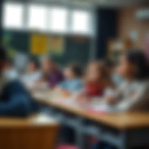 Engaging Classroom Environment in Dubai A vibrant classroom scene showcasing diverse students engaged in interactive learning.