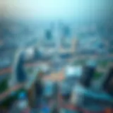 Aerial view of Dubai International City showcasing its unique architectural layout