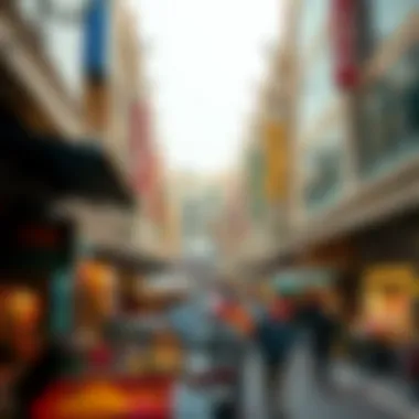 Vibrant Commercial Hub A bustling commercial area in Dubai Jaddaf illustrating vibrant market activity.